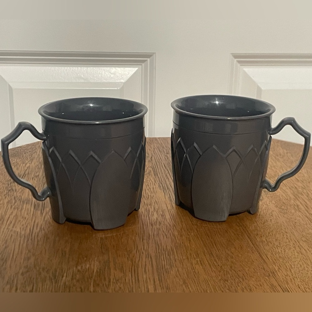 Vintage Fenwick Grey Mug #5000 USA Plastic Dinex Carlisle Lot 2 Insulated